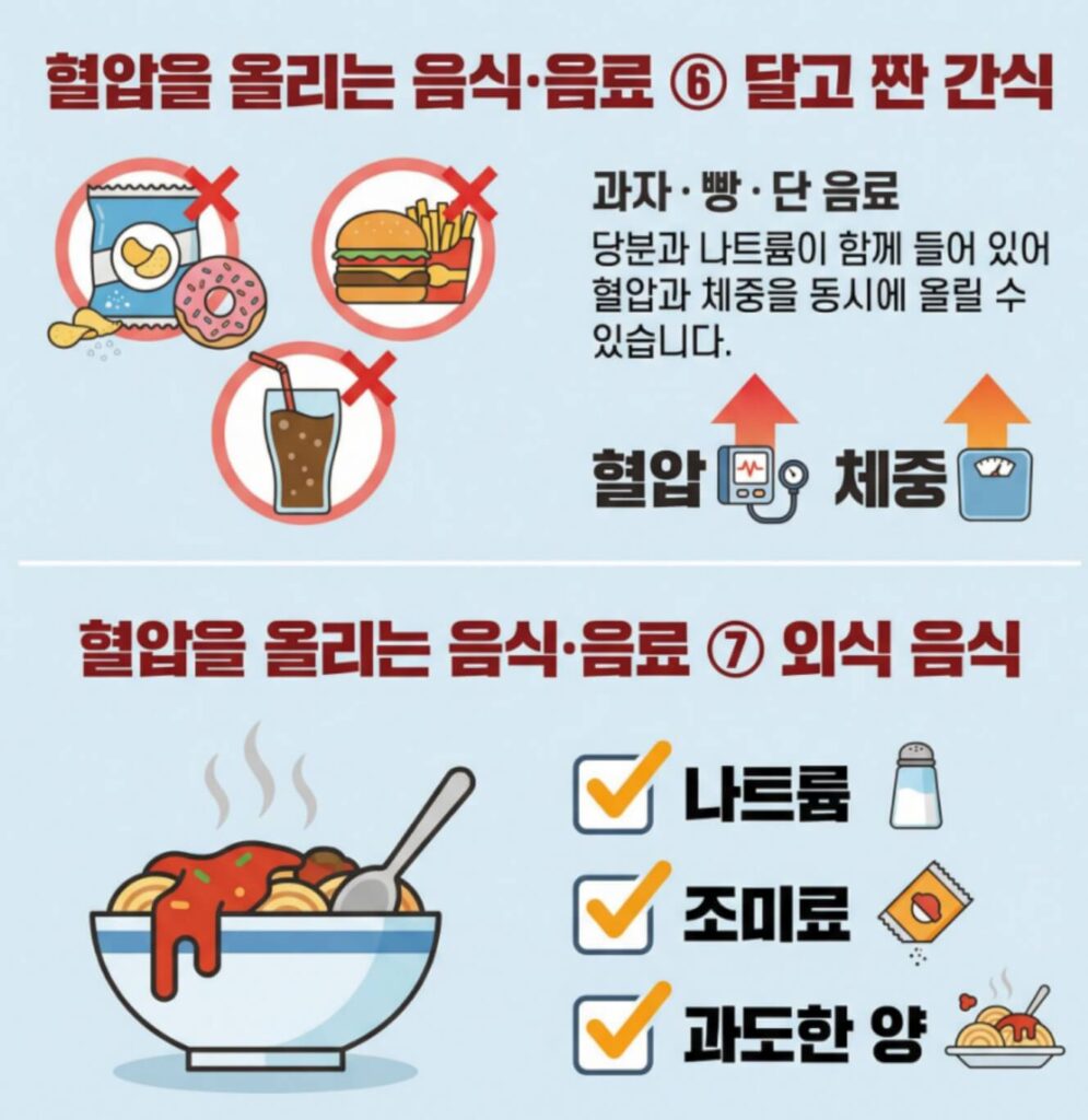 혈압을 올리는 음식·음료