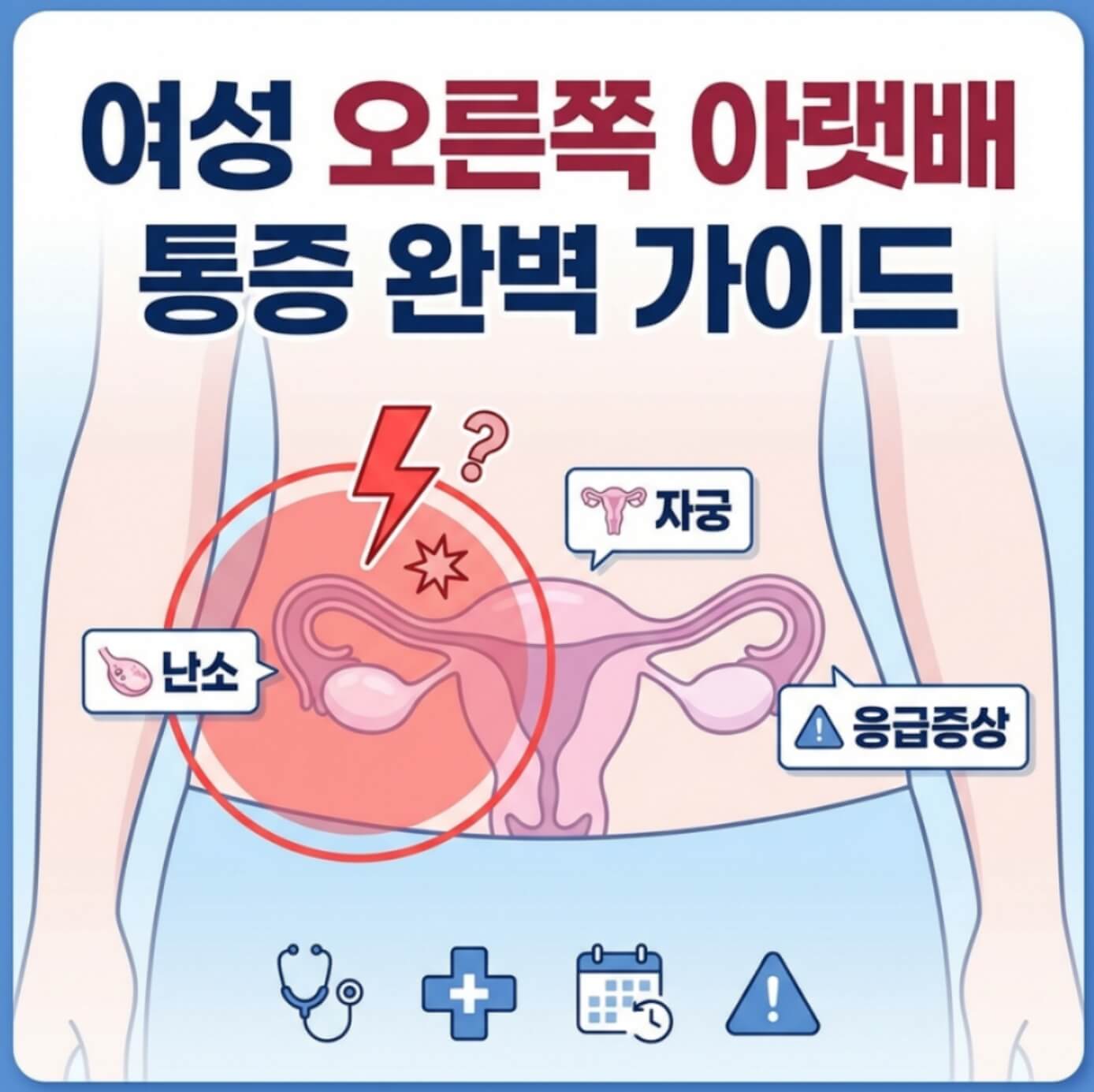 여자 오른쪽 아랫배 통증