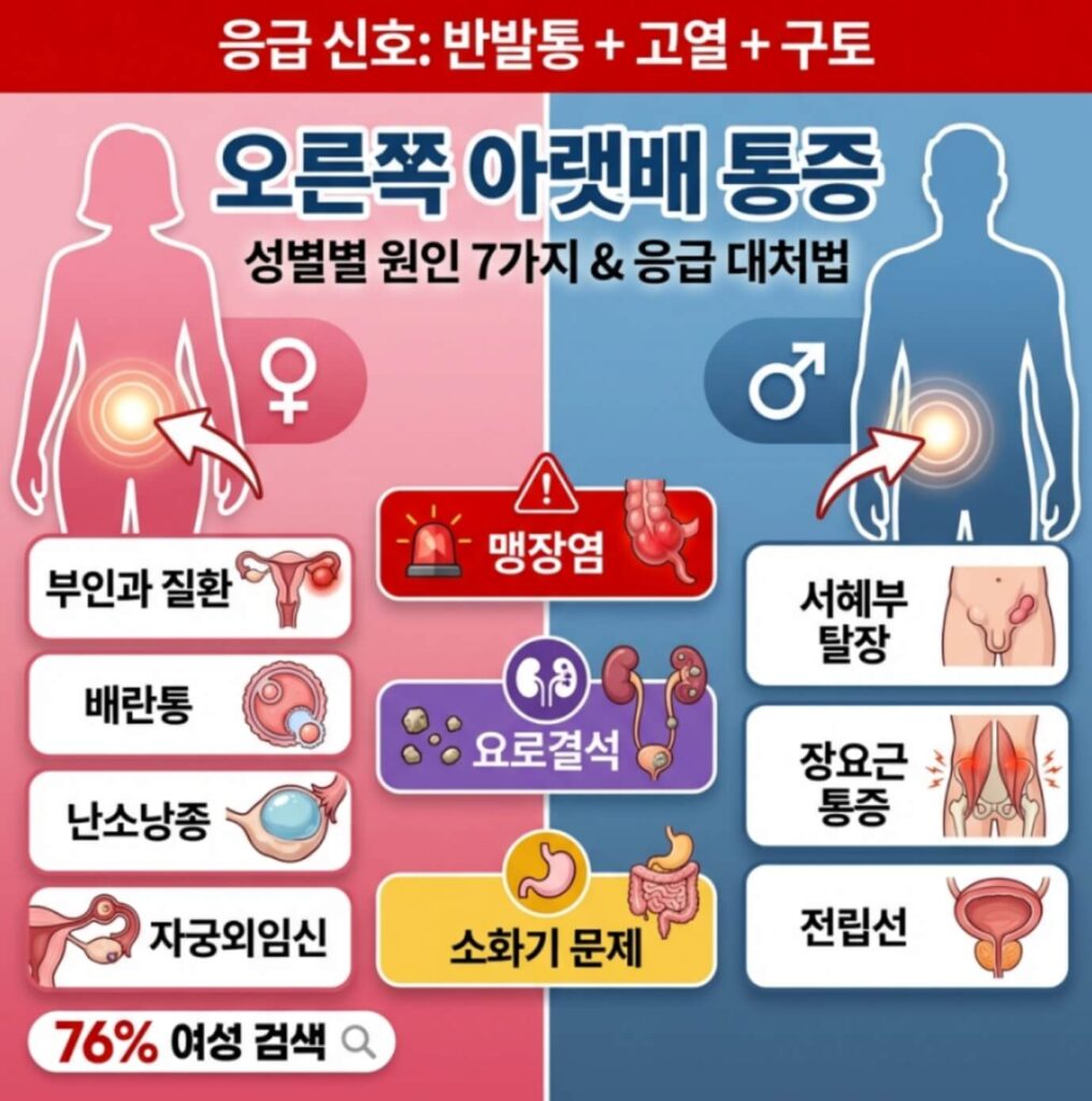 오른쪽 아랫배 통증