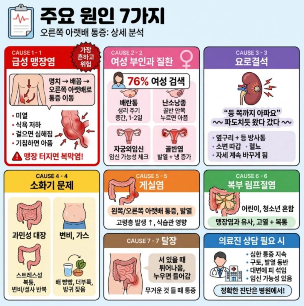 오른쪽 아랫배 통증