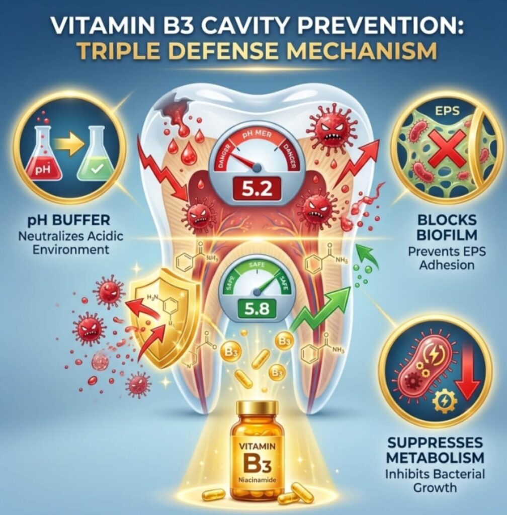 충치 원인 S.뮤탄스 비타민 B3 
