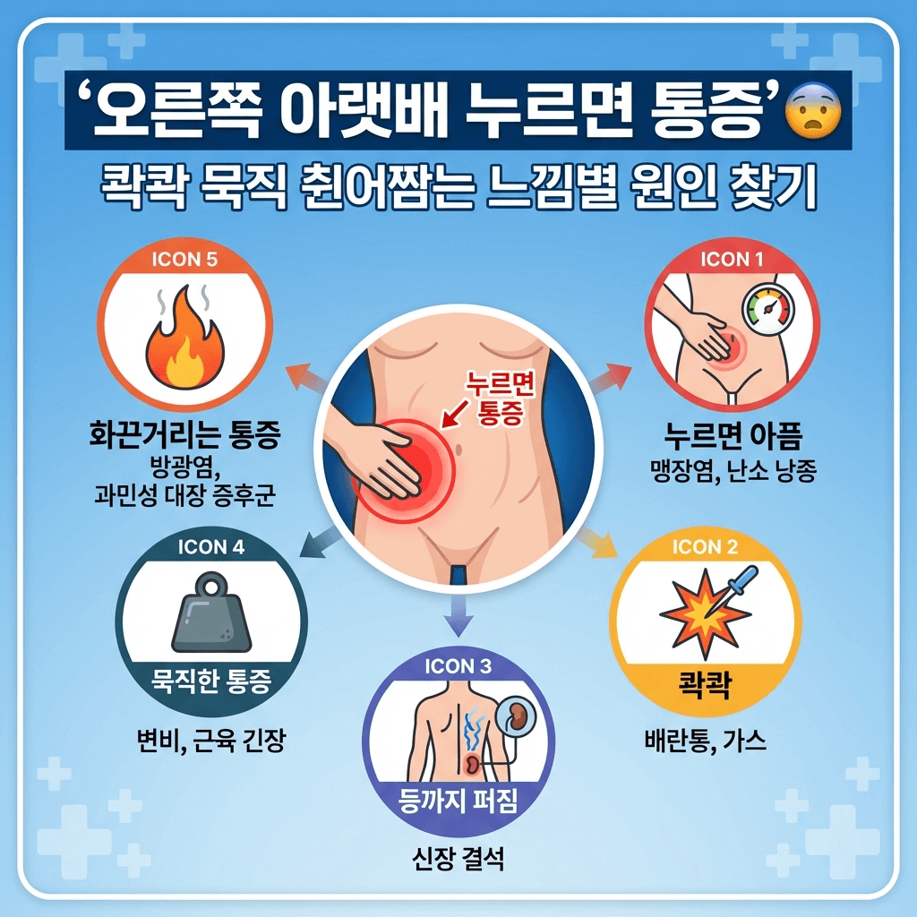 오른쪽 아랫배 누르면 통증