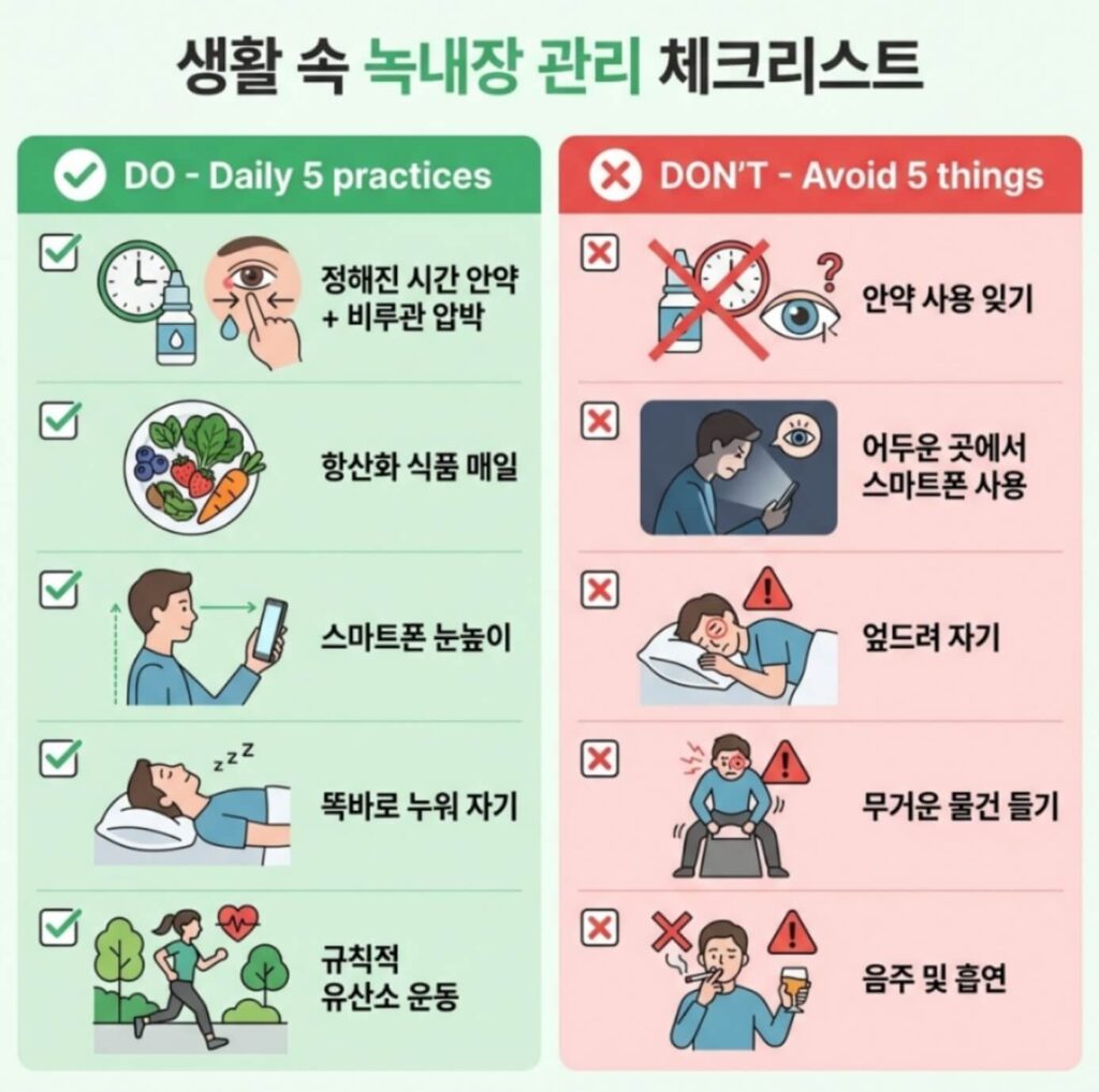 녹내장 안약 넣는법 비루관 