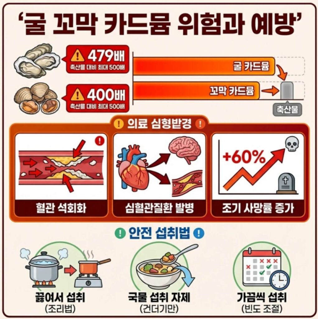  굴 꼬막 카드뮴 