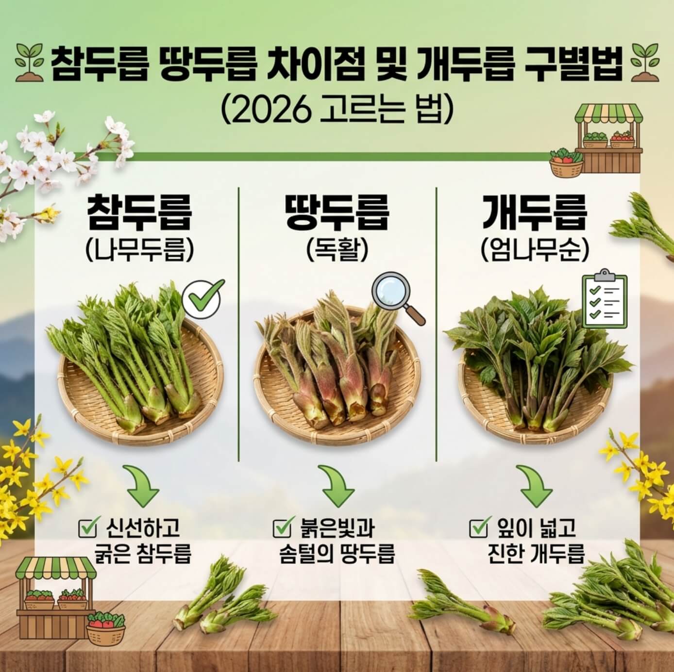 참두릅 땅두릅 차이