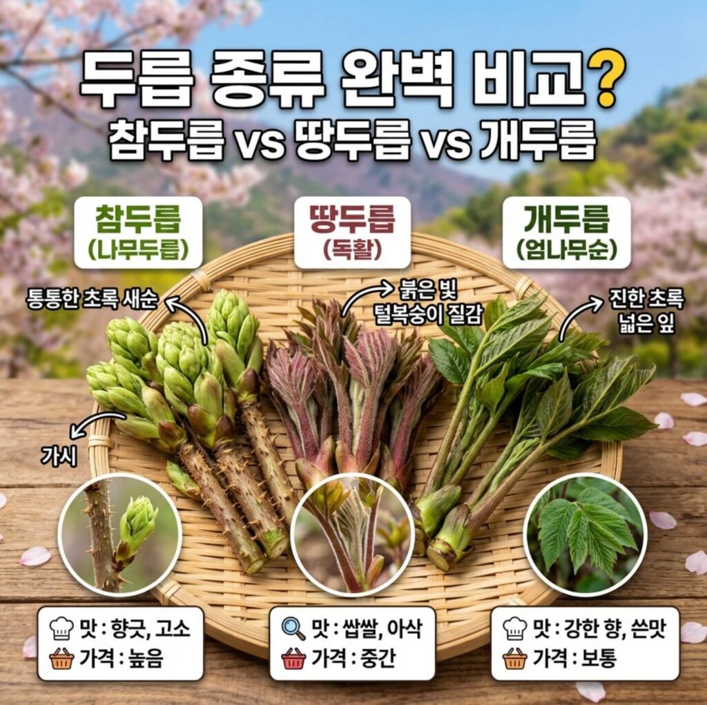 참두릅 땅두릅 차이