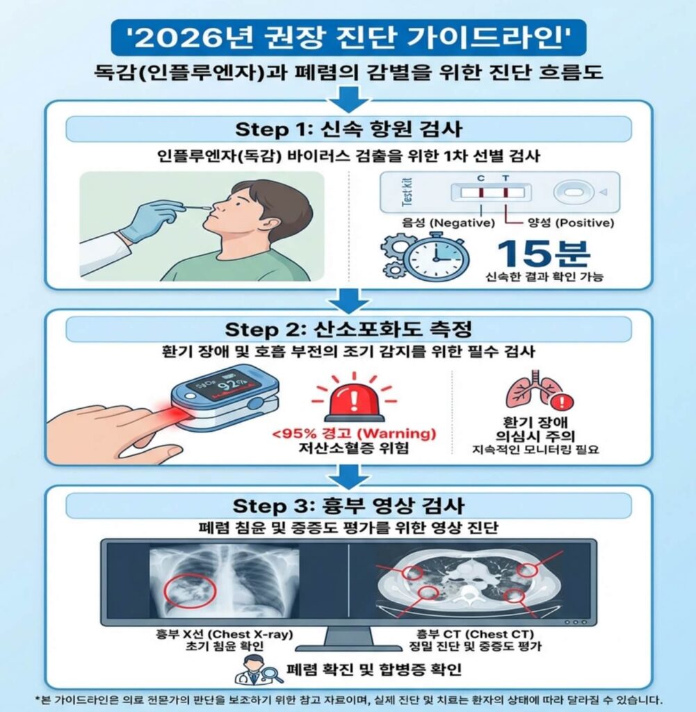 독감 vs 폐렴 차이점