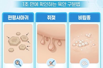 편평사마귀 vs 쥐젖 vs 비립종: 1초 만에 확인하는 육안 구분법 (2026)
