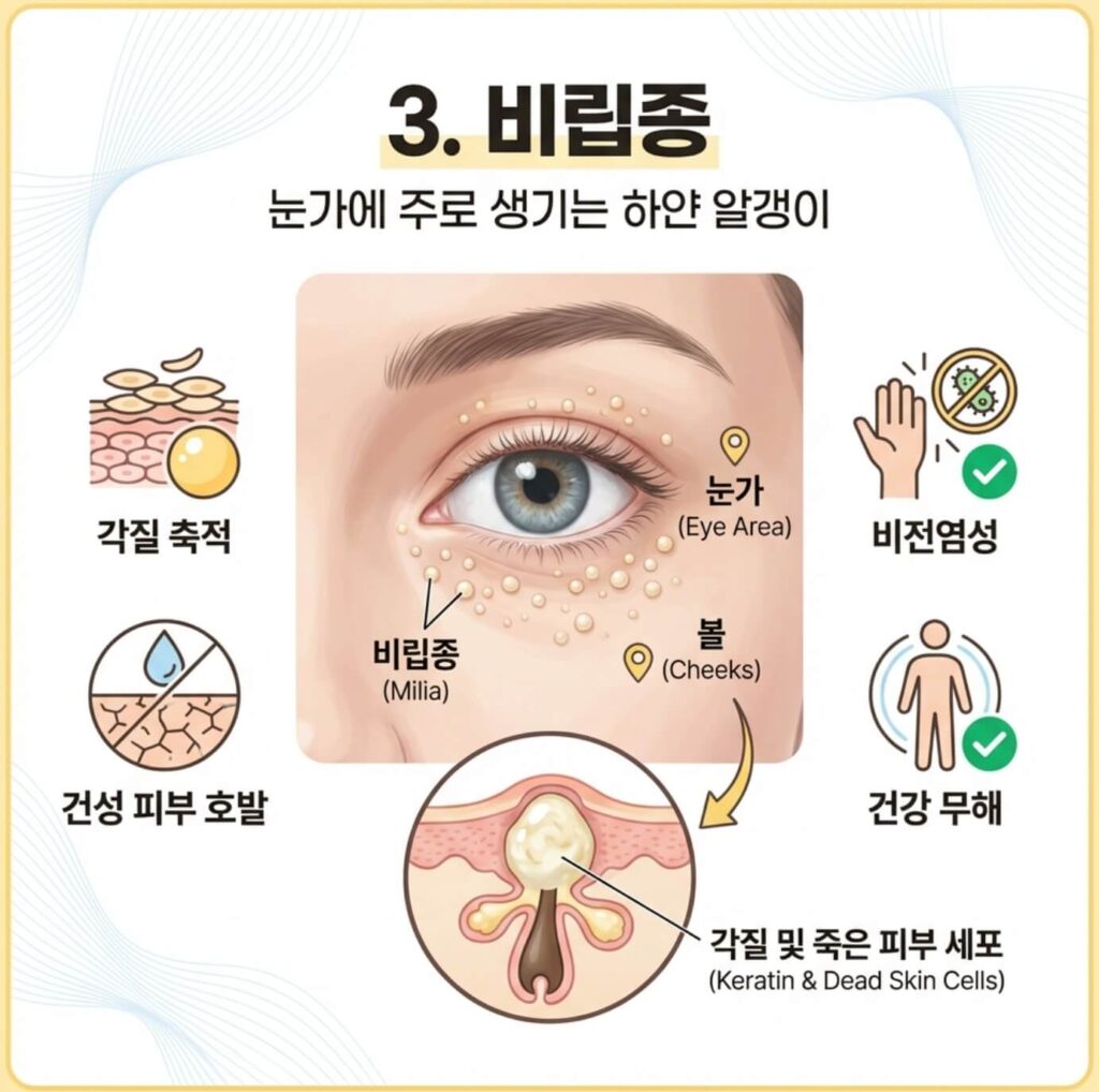 편평사마귀 vs 쥐젖 vs 비립종