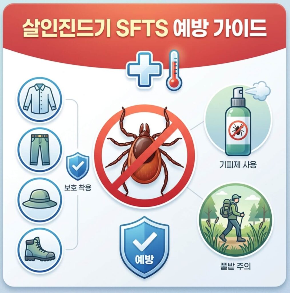 살인진드기 SFTS 증상 예방 대처 요령