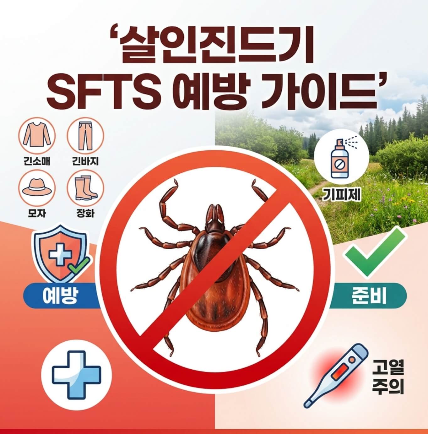 살인진드기 SFTS 증상 예방 대처 요령