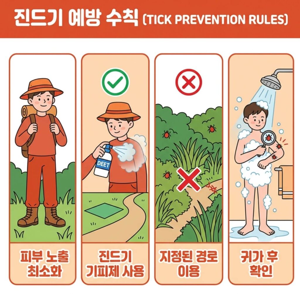 살인진드기 SFTS 증상 예방 대처 요령