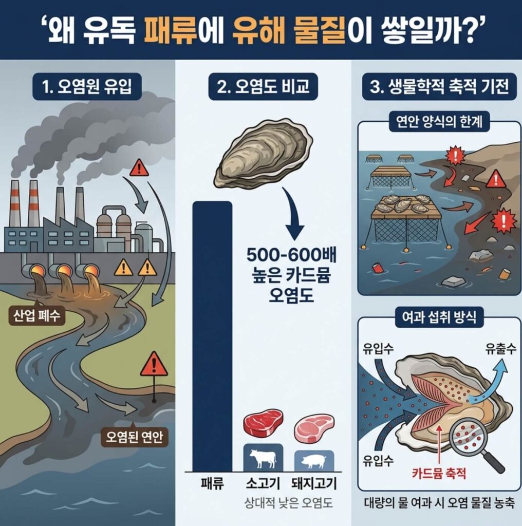 굴 카드뮴 성분 체내 축적