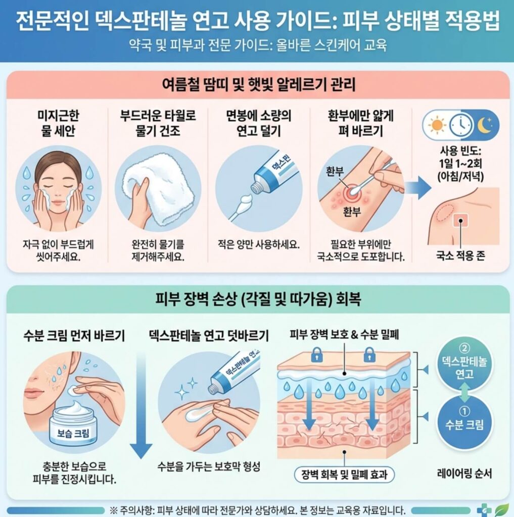 덱스판테놀 연고 올바른 사용법