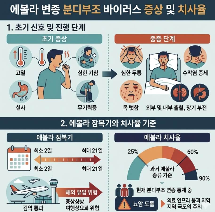 에볼라 변종 분디부조 바이러스 증상과 말라리아 차이점 비교