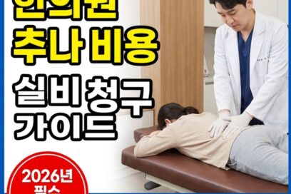 한의원 추나 비용 실비 청구 한도 및 2026년 필수 주의사항