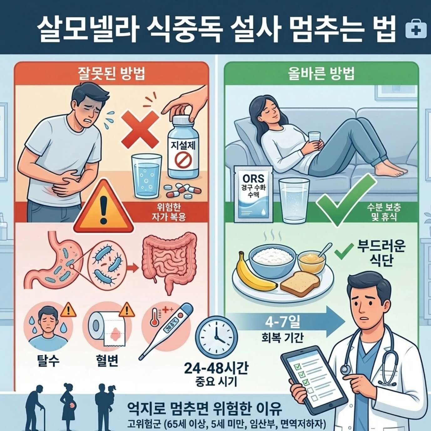 살모넬라 식중독 설사 멈추는 법