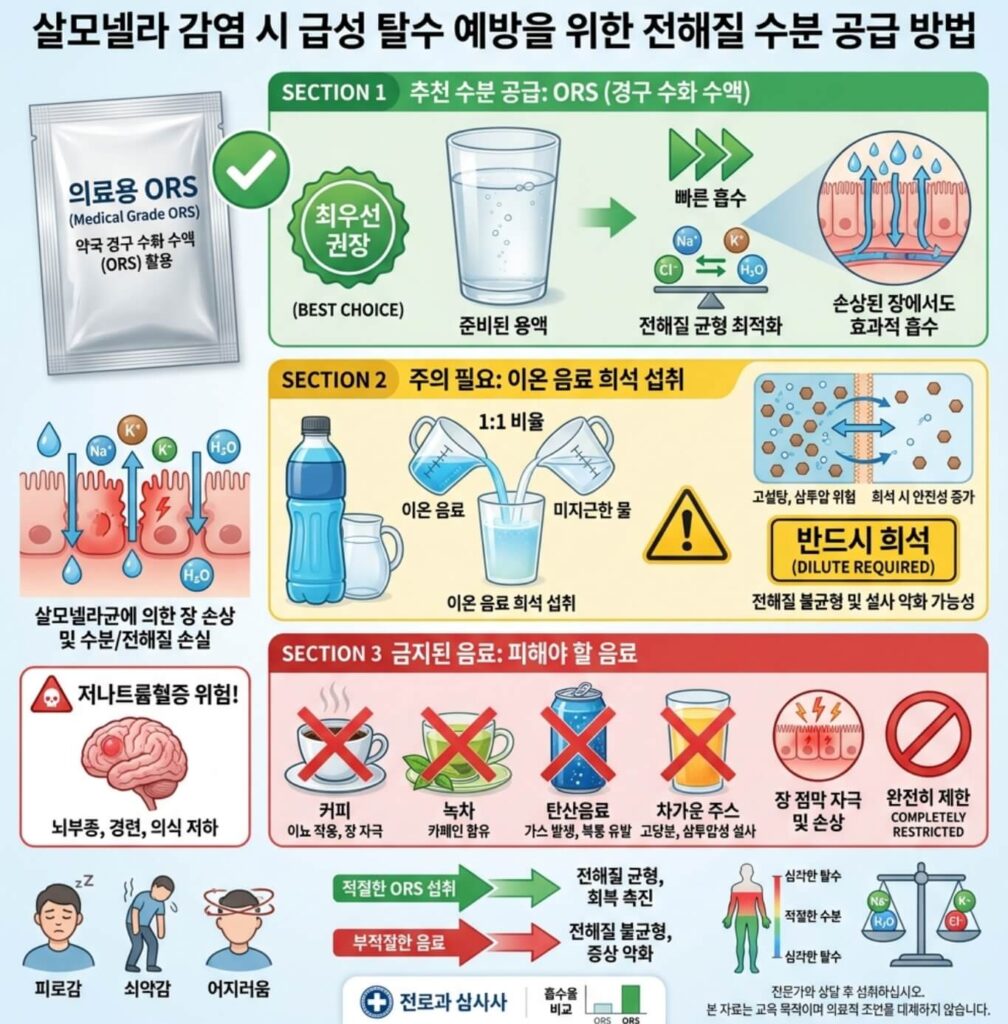살모넬라 식중독 설사 멈추는 법