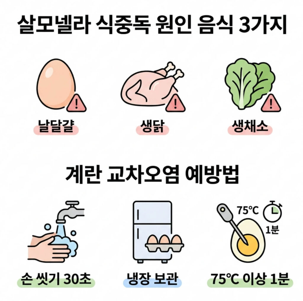 살모넬라 식중독 원인 음식