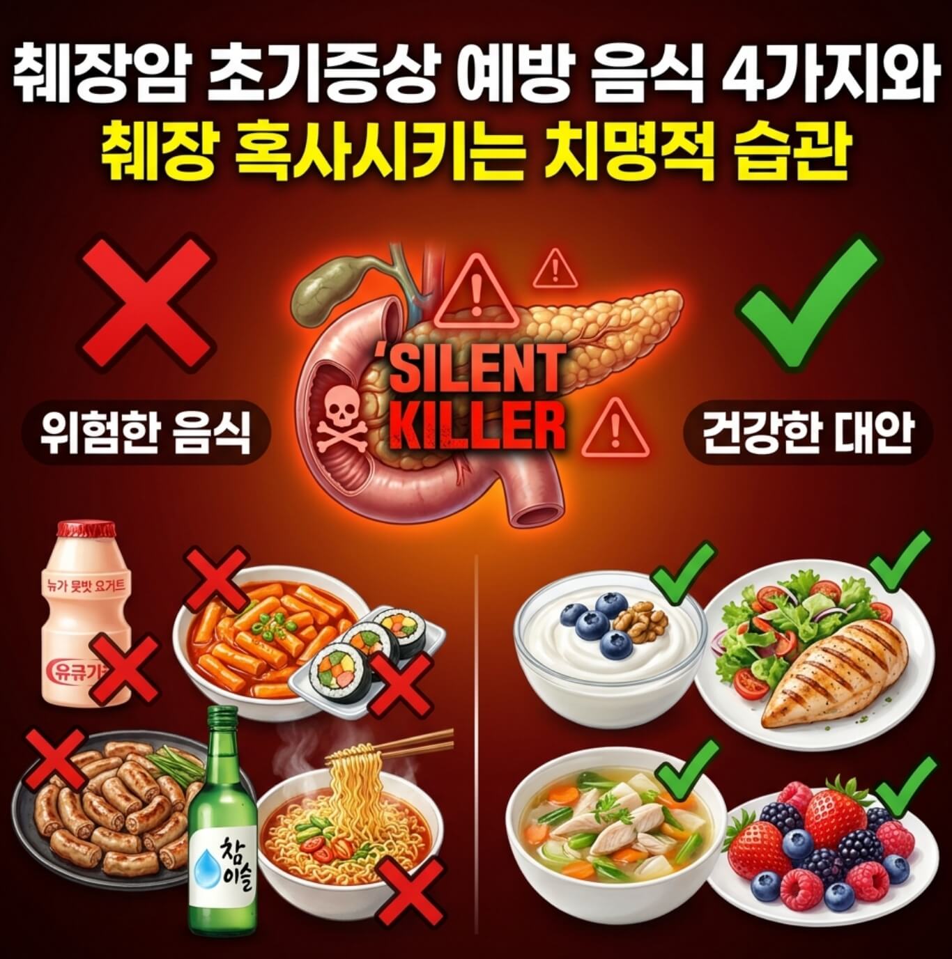 췌장암 초기증상 예방 음식