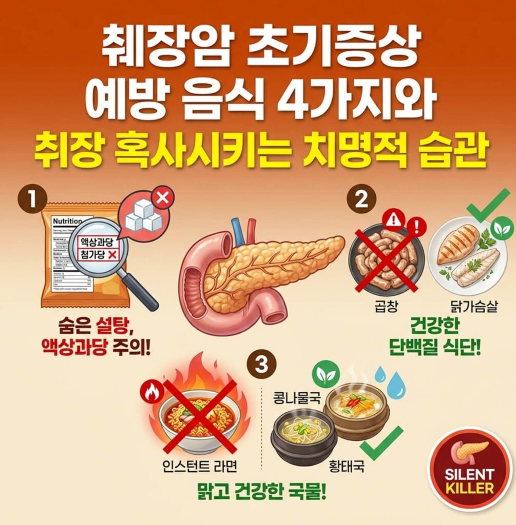 췌장암 초기증상 예방 음식