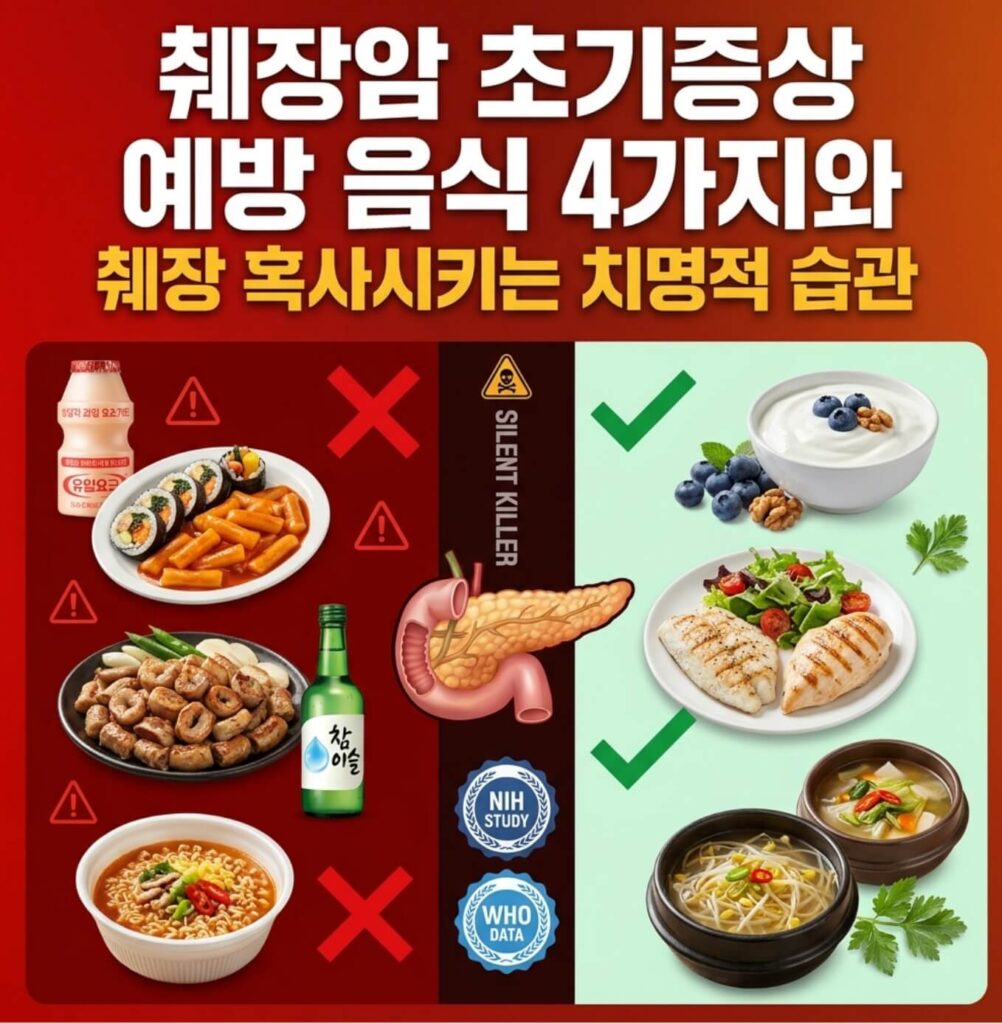 췌장암 초기증상 예방 음식