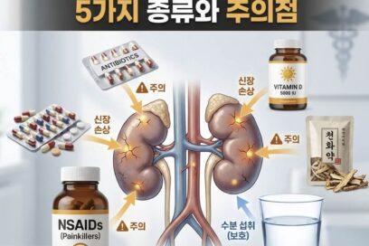 신장을 망가뜨리는 약과 영양제 종류 5가지 (혈압약 진통제 주의점)