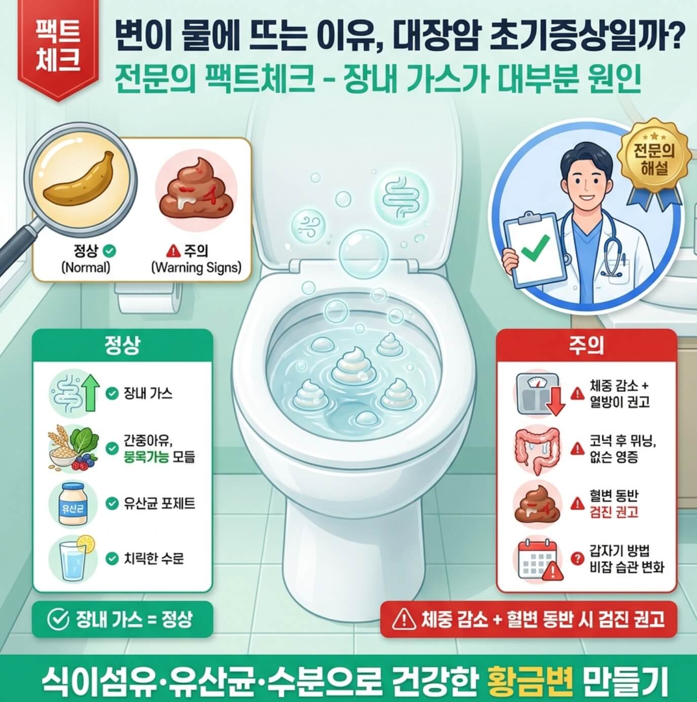 변이 물에 뜨는 이유