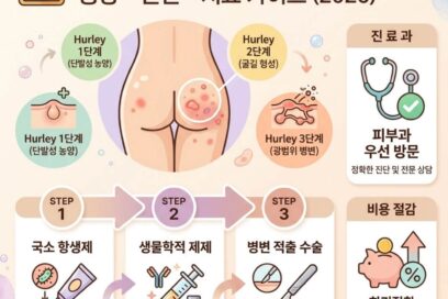 엉덩이 화농성 한선염 증상 원인과 치료 병원과 가이드 (2026 최신)