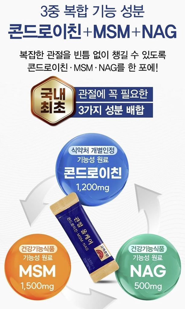 고려은단 관절 올케어 콘드로이친 MSM NAG